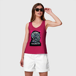Майка женская хлопок Terminator 1, цвет: маджента — фото 2