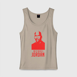 Майка женская хлопок Jordan in red, цвет: миндальный