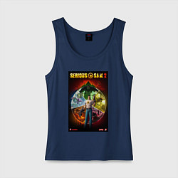 Майка женская хлопок Serious Sam 2 - all bosses, цвет: тёмно-синий