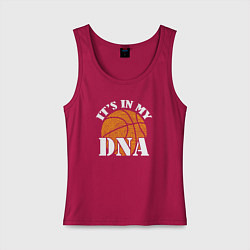 Майка женская хлопок ДНК баскетбола, цвет: маджента