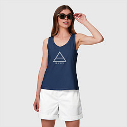 Майка женская хлопок 30 Seconds to mars логотип треугольник, цвет: тёмно-синий — фото 2