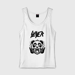 Майка женская хлопок Slayer - rock panda, цвет: белый