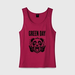 Майка женская хлопок Green Day - rock panda, цвет: маджента
