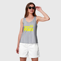 Майка женская хлопок Выбирай мир, цвет: меланж — фото 2