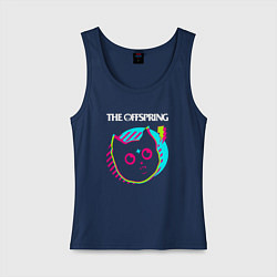 Майка женская хлопок The Offspring rock star cat, цвет: тёмно-синий