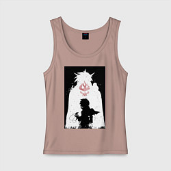 Майка женская хлопок Гуррен-Лаганн пронзающий небеса Симон, цвет: пыльно-розовый