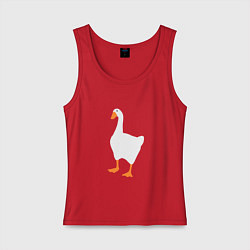 Майка женская хлопок Untitled goose game honk, цвет: красный