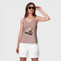 Майка женская хлопок Орёл дух свободы, цвет: пыльно-розовый — фото 2