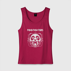 Майка женская хлопок Foo Fighters rock panda, цвет: маджента
