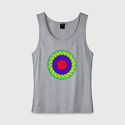 Майка женская хлопок Неоновое колесо, цвет: меланж