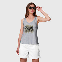 Майка женская хлопок Night hunter, цвет: меланж — фото 2