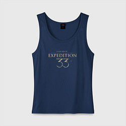 Майка женская хлопок Clair Obsur expedition 33 logo, цвет: тёмно-синий
