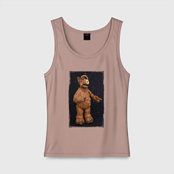 Майка женская хлопок Альф с планеты Мелмак, цвет: пыльно-розовый