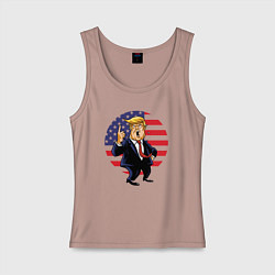Майка женская хлопок USA - Trump, цвет: пыльно-розовый