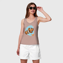 Майка женская хлопок Рыбка-клоун, цвет: пыльно-розовый — фото 2