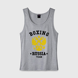 Майка женская хлопок Boxing Russia Team, цвет: меланж
