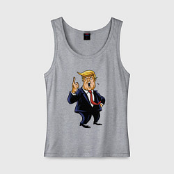 Майка женская хлопок Злой Трамп, цвет: меланж