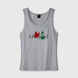 Майка женская хлопок Гусси - гуси летят, цвет: меланж