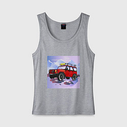 Майка женская хлопок Внедорожник УАЗ Хантер, цвет: меланж