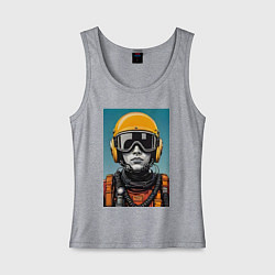 Майка женская хлопок Кибер пилот, цвет: меланж