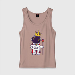 Майка женская хлопок Царь космонавт, цвет: пыльно-розовый