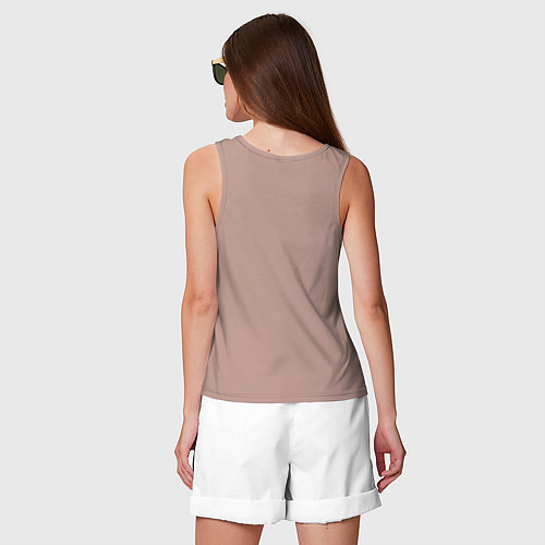 Женская майка Девушка на фоне монстеры / Пыльно-розовый – фото 4