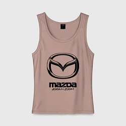 Майка женская хлопок Mazda Zoom-Zoom, цвет: пыльно-розовый