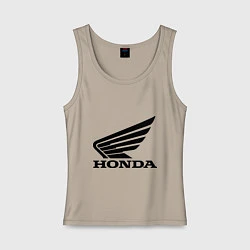 Майка женская хлопок Honda Motor, цвет: миндальный