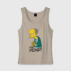 Женская майка Mr. Burns: I get money