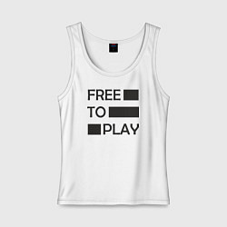 Майка женская хлопок Free to play, цвет: белый