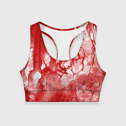 Женский спортивный топ Кровь акварельная на Хеллоуин