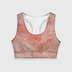 Топик спортивный женский Розовый мрамор - Венец, цвет: 3D-принт