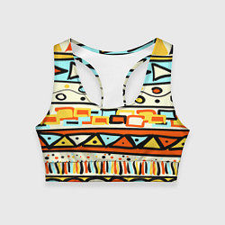 Топик спортивный женский Узор Африки, цвет: 3D-принт