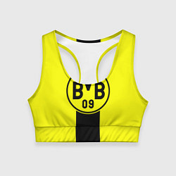 Топик спортивный женский BVB FC: Yellow line, цвет: 3D-принт