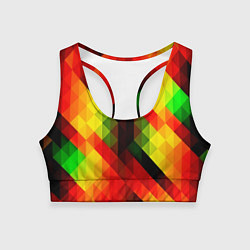 Топик спортивный женский Block color, цвет: 3D-принт