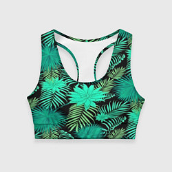 Топик спортивный женский Tropical pattern, цвет: 3D-принт