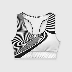 Топик спортивный женский Black & White Illusion, цвет: 3D-принт