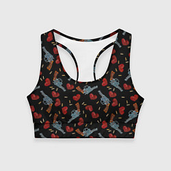 Топик спортивный женский Револьверы и Розы, цвет: 3D-принт