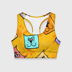 Топик спортивный женский Котики, цвет: 3D-принт