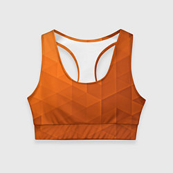 Топик спортивный женский Orange abstraction, цвет: 3D-принт