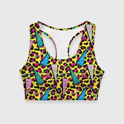 Топик спортивный женский 80s Leopard, цвет: 3D-принт