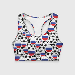 Топик спортивный женский Россия: футбольный фанат, цвет: 3D-принт