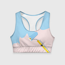 Топик спортивный женский Голубая заливка, цвет: 3D-принт