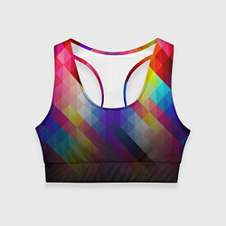 Топик спортивный женский Colour Cubes, цвет: 3D-принт