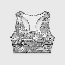 Женский спортивный топ Рыбы графика