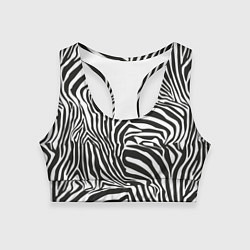 Топик спортивный женский Полосы шкура зебры, цвет: 3D-принт
