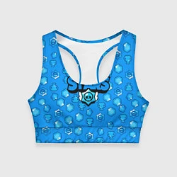 Топик спортивный женский Brawl Stars: Blue Team, цвет: 3D-принт