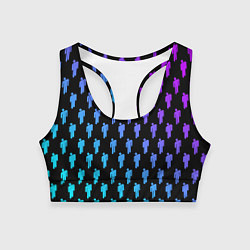 Топик спортивный женский Billie Eilish: Neon Pattern, цвет: 3D-принт