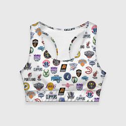 Топик спортивный женский NBA Pattern, цвет: 3D-принт