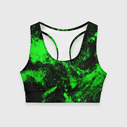 Топик спортивный женский Зелёная краска, цвет: 3D-принт